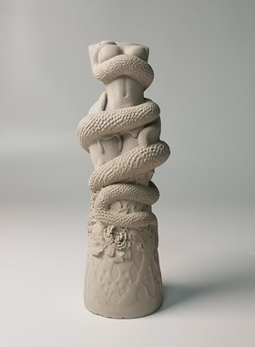 中式水泥柱家居装饰锥面艺术v摆件鱼缸造景沉水玄关客厅书房装饰