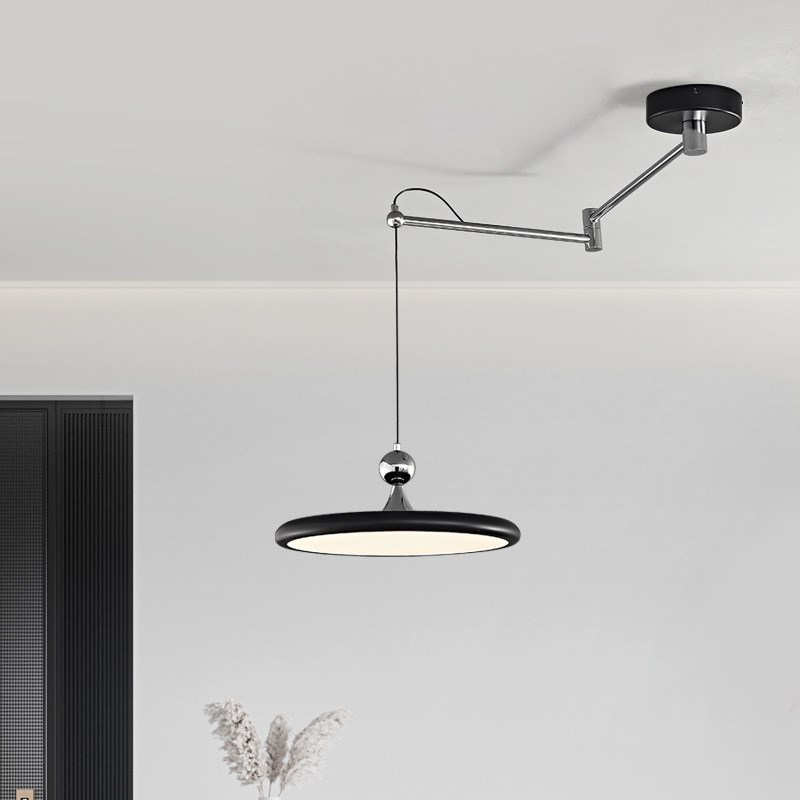 中山灯具意式极简摇臂灯餐厅吊B灯简约现代吧台可移动餐桌吊灯