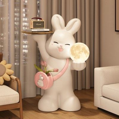 兔子大落地摆件卡通床头灯客厅电视沙发旁边几摆设软装饰乔迁礼品,家居饰品,落地摆件,淘宝优惠券,粉丝福利购,淘宝优惠卷