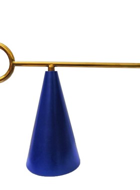 现代简约蓝金色平衡球环金属工艺品家居饰品客厅R玄关桌面摆件摆