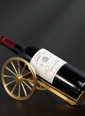 全铜简约现代创意家居玄关客厅酒柜装饰品M斜放红酒架摆件轻奢高