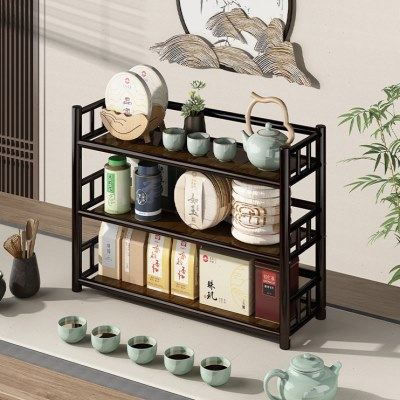 桌面茶杯收纳置物架子实木中式紫砂壶茶具茶叶摆件展示小型博古架,住宅家具,多宝格/博古架,淘宝优惠券,粉丝福利购,淘宝优惠卷