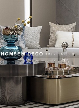 现代轻奢球盖酒具样板间客厅茶几B餐桌吧台高级感玻璃酒瓶酒杯摆