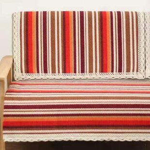 沙发垫冬四季通用全棉加厚布艺彩条纹粗布沙发巾套罩实木松紧订制