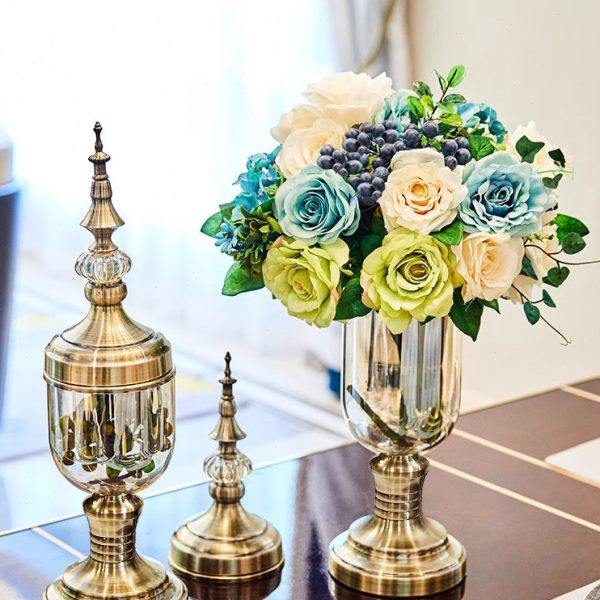 现代轻奢高级感玻璃花瓶摆件客厅插花餐桌面玄关电视柜高档装饰品,家居饰品,花瓶,淘宝优惠券,粉丝福利购,淘宝优惠卷