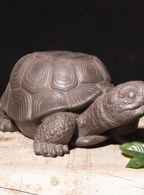 古青石中国风禅意乌龟桌面装A饰摆件花盆鱼缸假山盆底座摆件