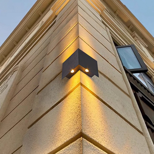 户外别墅庭院灯外墙壁灯防水壁灯太阳能洗墙N灯阳台花园金属拐角