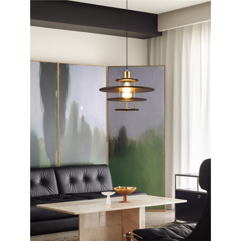 中古南洋风实木餐厅吊灯复古实木吧F台餐桌民宿茶室卧室民宿飞碟