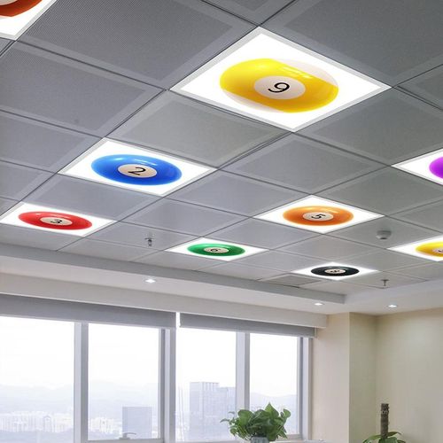 定制图案logoj台球室桌球灯吊顶铝扣板石膏板平板灯60X60面板灯