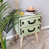 卧室床头柜北欧轻奢复古小柜子床边储物柜子民宿个性 PU皮迷你边柜