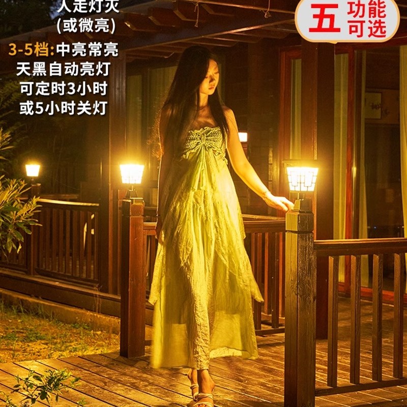 太阳能户外柱灯家庭庭院布置氛围灯J房屋入口墙两侧装饰柱灯