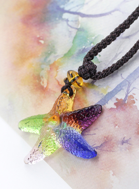 古法琉璃吊坠烧制情侣百搭海星女款毛I衣链吊坠项链挂件挂坠饰品