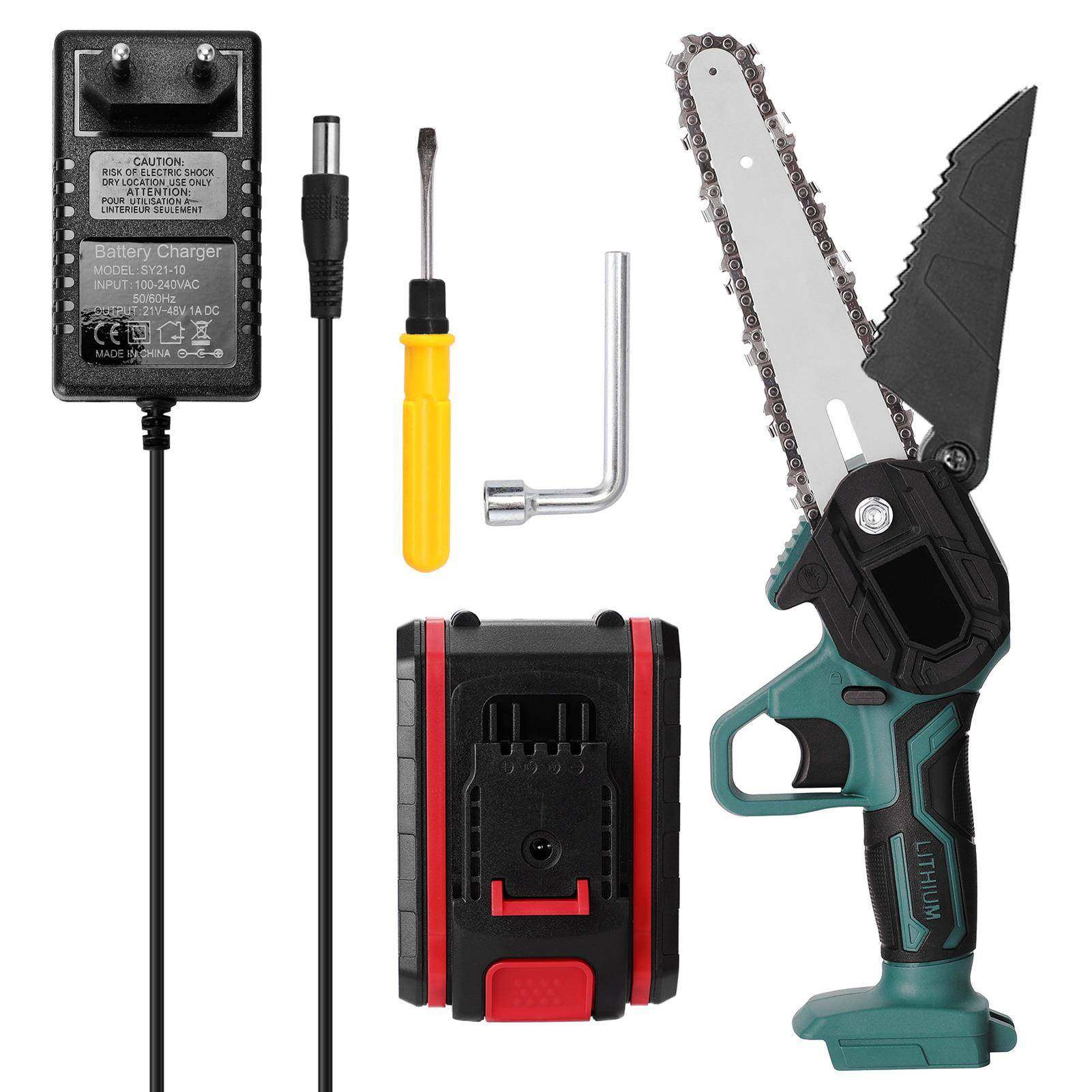 6寸电锯迷你充电电链锯家用小型手持伐木砍树锯手提园林花园修剪,纺织面料/辅料/配套,纺织机械配件,淘宝优惠券,粉丝福利购,淘宝优惠卷