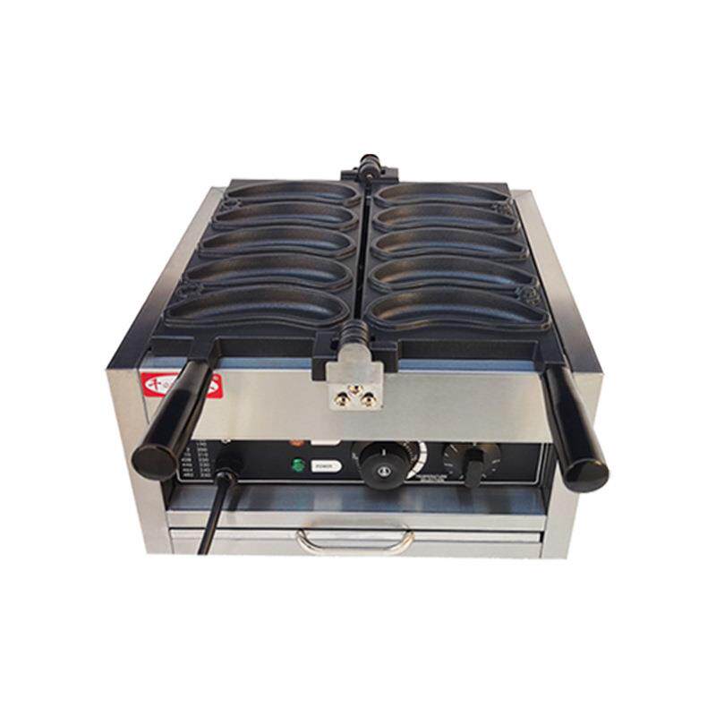千麦商用电热五格香蕉烧机双面加热香蕉烧模具金币烧华夫饼机设备