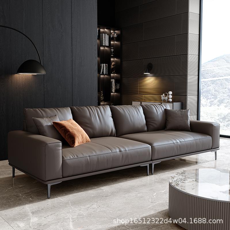 意式极简现代简约直排方块扶手客厅三人位小户型一字轻奢贵妃沙发