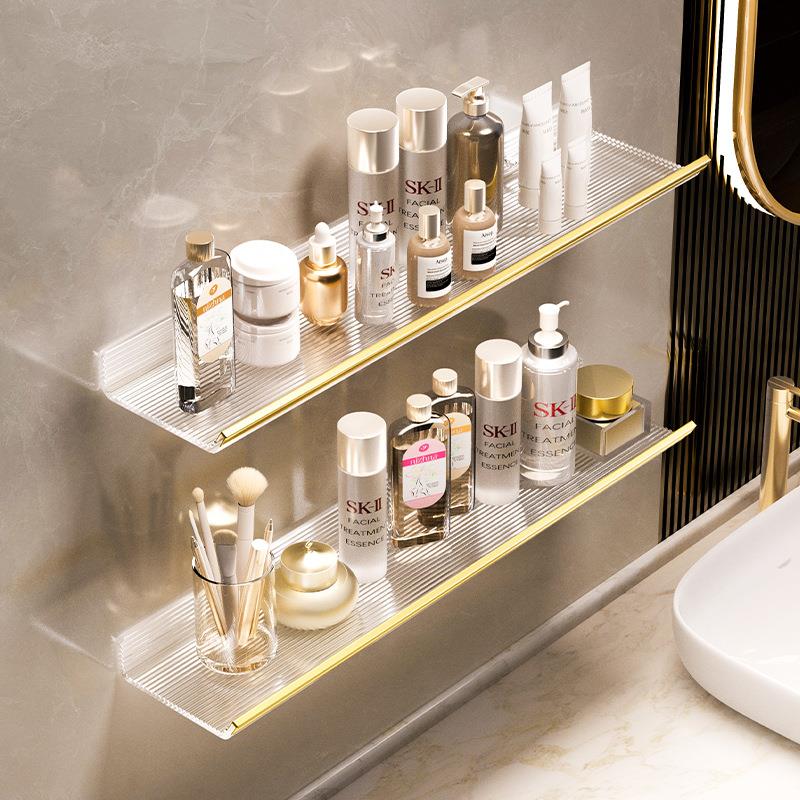 亚克力浴室置物架免打孔卫生间洗漱台厕所洗手间壁挂式墙上收纳架