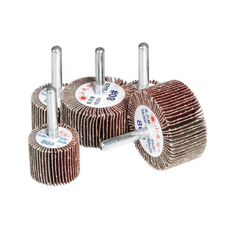 小太阳有轴叶轮 50*25*6柄带柄砂布磨头 带轴砂布叶轮打磨头圆柱