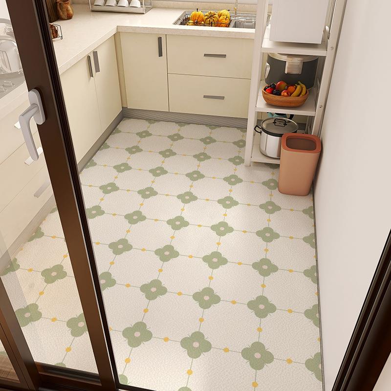 厨房地垫小清新满铺厨房吸水速干地垫家用耐脏易打理硅藻泥地垫