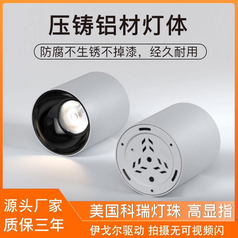 led明装防水筒灯户外室外店铺门头阳台露台酒店雨棚吸顶防雾射灯