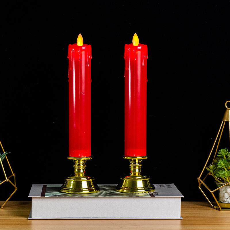 仿真电子蜡烛led蜡烛灯气氛布置蜡烛灯无烟装饰灯长杆摇摆蜡烛