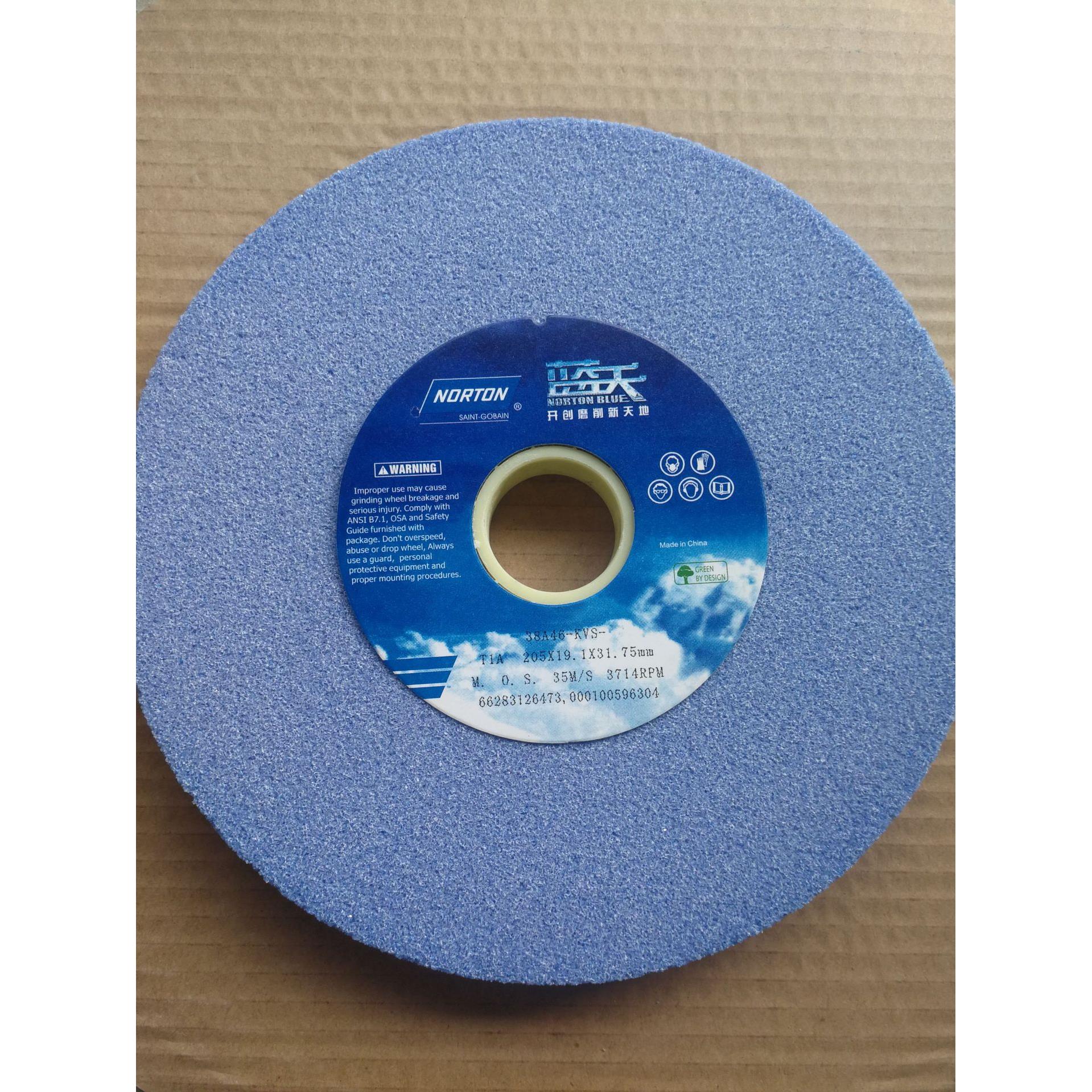 诺顿蓝天砂轮蓝色磨床砂轮38A46K205*19.1*31.75 8*3/4*1-1/4