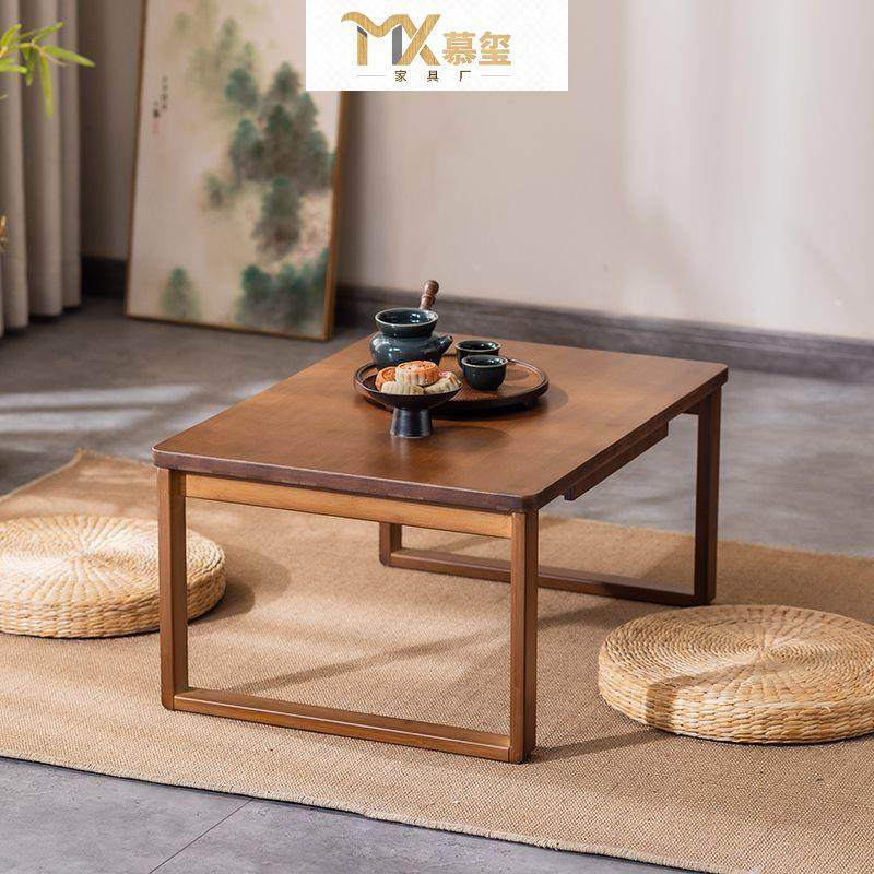 楠竹折叠炕桌带抽屉飘窗桌中式喝茶桌小茶几免安装书桌电脑桌学习