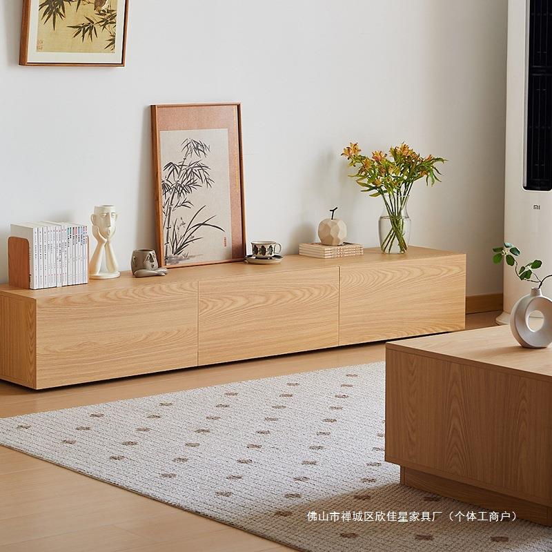 实木落地电视柜客厅简约现代小户型储物家用中式电视柜茶几组合