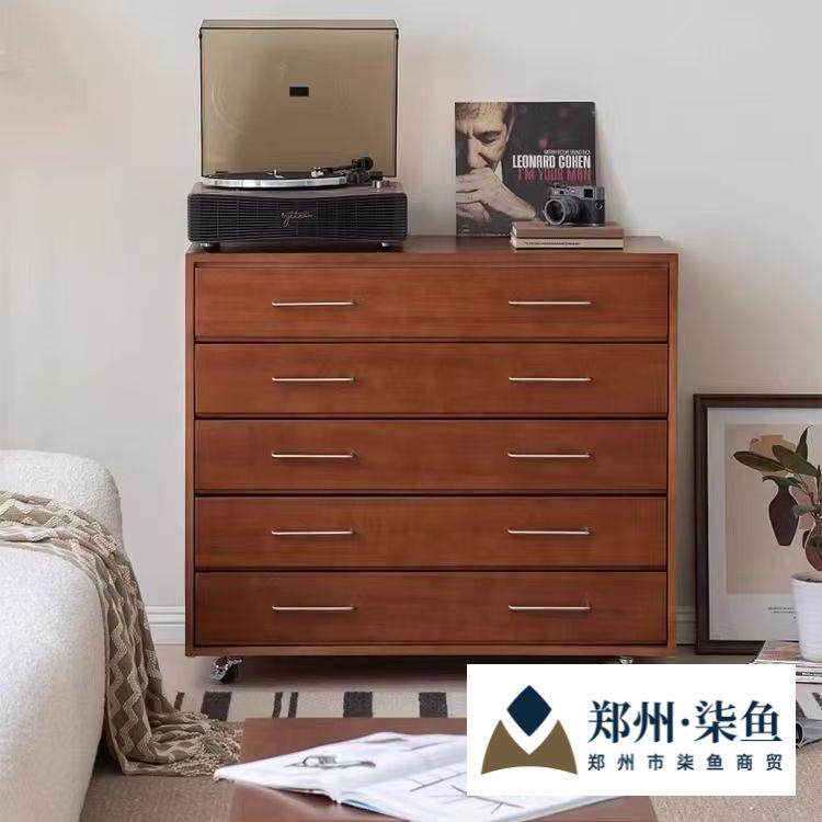 中古斗柜家居卡门柜中古风五斗柜收纳柜置物柜客厅