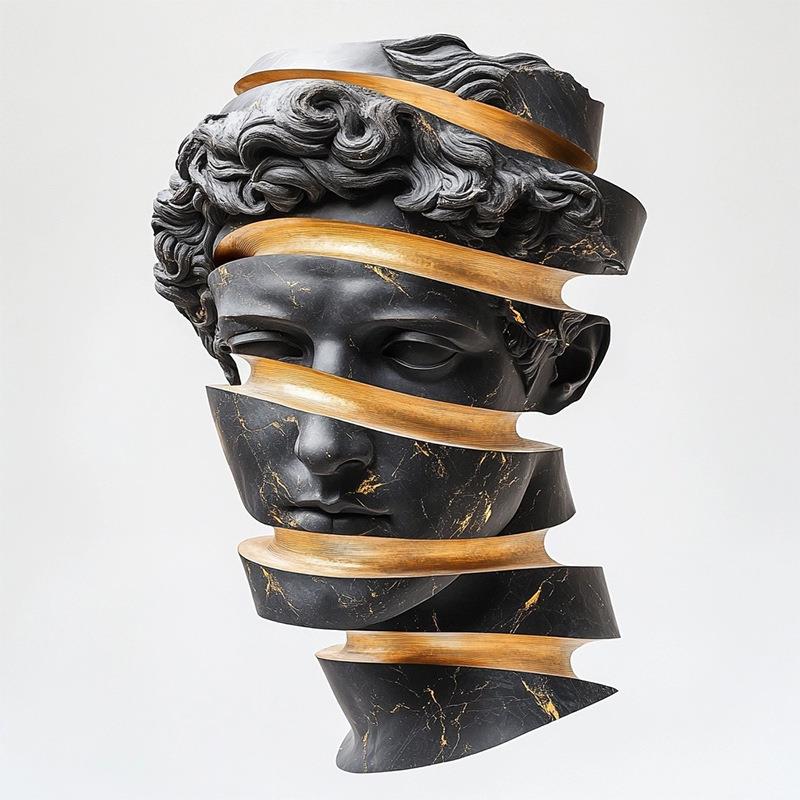 样板间书房桌柜家居软装饰品维纳斯头像酒店办公室现代艺术品摆件