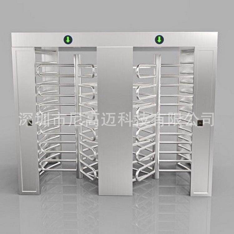 全高双门转闸三翼十字封闭式防尾随门不锈钢手推旋转电动门IC卡机