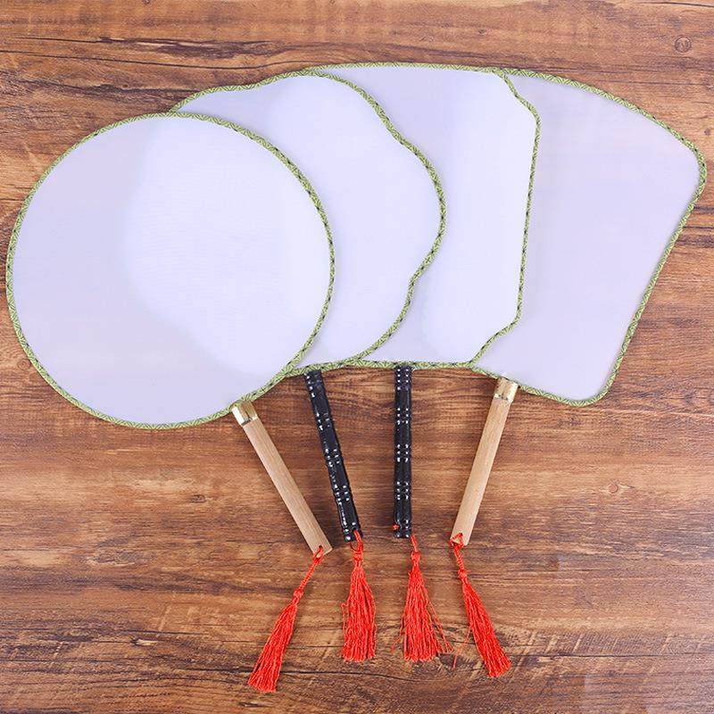 空白扇子 儿童绘画DIY扇空白宫扇圆扇团扇幼儿园涂鸦手工材料包,特色手工艺,竹编/竹雕,淘宝优惠券,粉丝福利购,淘宝优惠卷