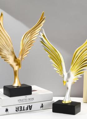 创意现代家居摆件天使之翼酒柜装饰品书房办公室桌面摆设大展宏图
