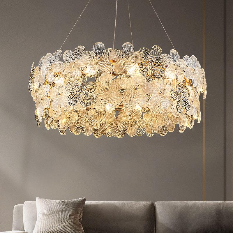 中山简约奶油风客厅灯2023年新款花朵餐厅灯温馨浪漫主卧室吊灯