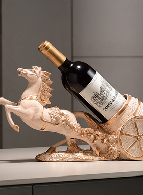 创意骏马红酒架摆件轻奢高档客y厅酒柜内葡萄酒架托斜放装饰品家