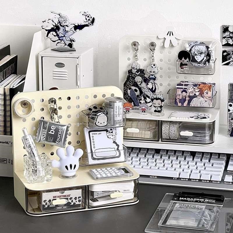 宿舍好物学生桌面抽屉式收纳盒洞A洞板置物架免打孔办公室工位整