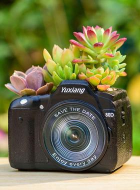 树脂数码相机花盆 酒吧民宿柜台装饰摆件花园露台庭院微景观花槽