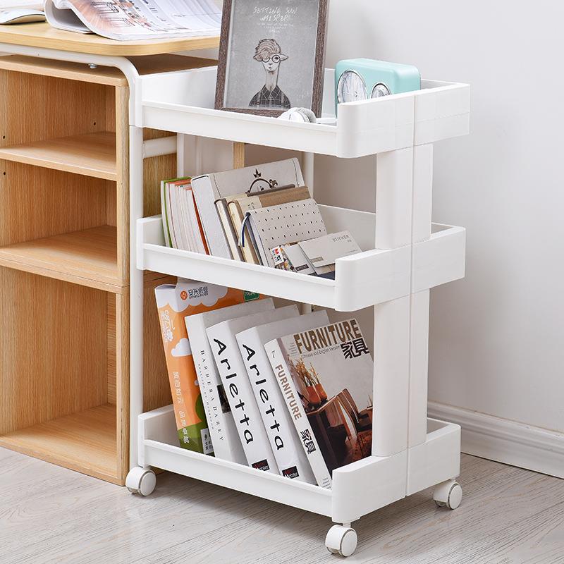 卫生间置物架厕所浴室落地脸盆收纳架洗手间多层可移动带轮储物架