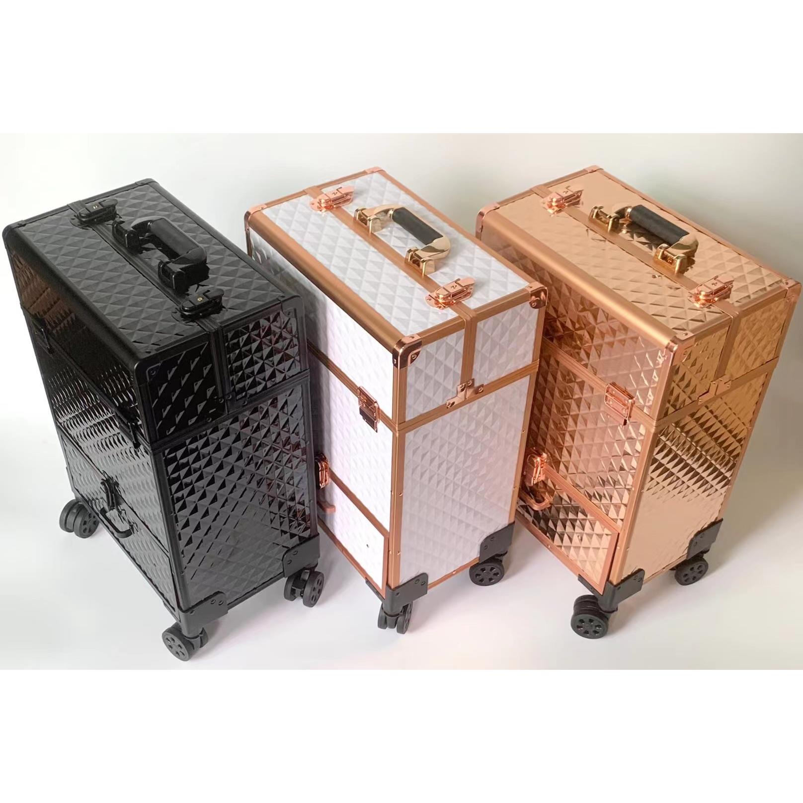 新款多功能纹绣美甲美睫化妆收纳拉杆箱大容量带抽屉多层工具箱