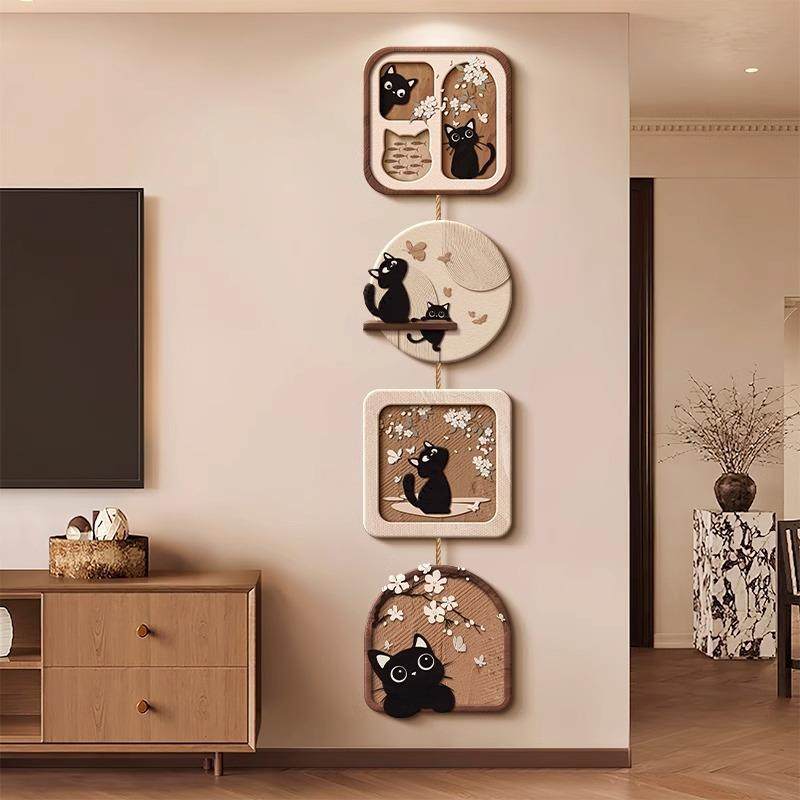中古风趣味猫咪玄关装饰画法式复古入户进门挂画客厅走廊过道壁画,鲜花速递/花卉仿真/绿植园艺,割草机/草坪机,淘宝优惠券,粉丝福利购,淘宝优惠卷