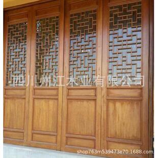 源头厂家提供中式装修材料松木雕花格门镂空雕花屏风隔断年中大促