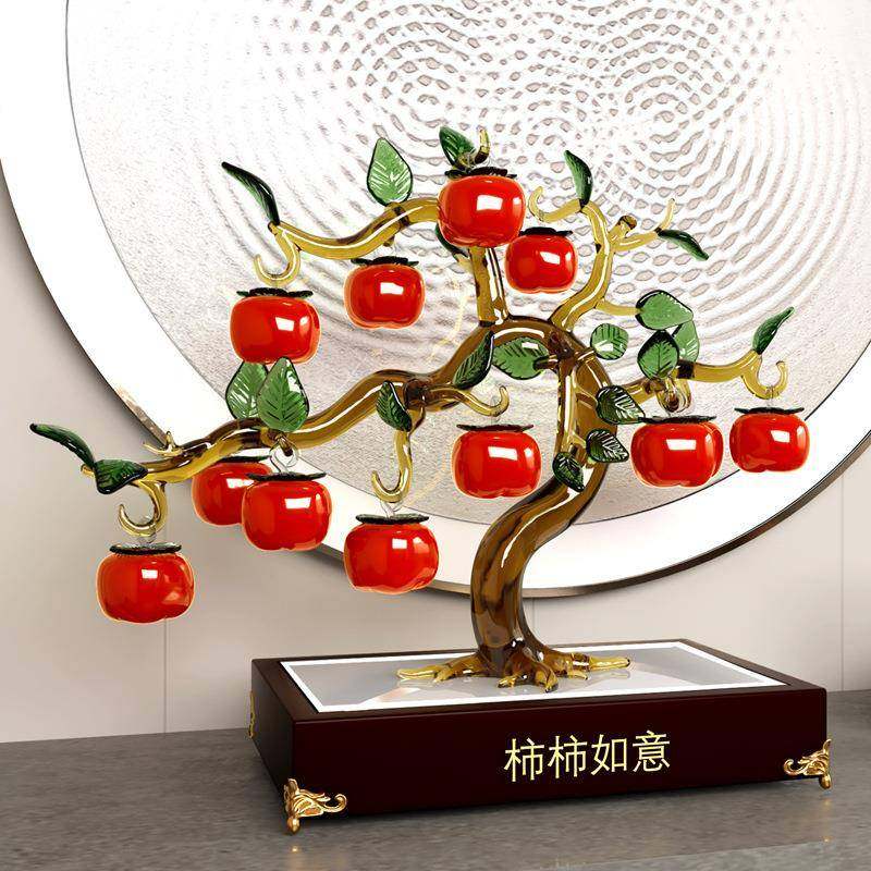 柿子摆件家居装饰创意客厅电视玻璃酒柜办公室玄关高档轻奢工艺品,鲜花速递/花卉仿真/绿植园艺,割草机/草坪机,淘宝优惠券,粉丝福利购,淘宝优惠卷