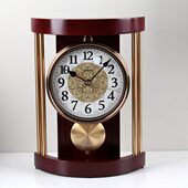 摆件 表台式 新中式 座钟客厅静音实木台钟创意现代简约家用复古欧式