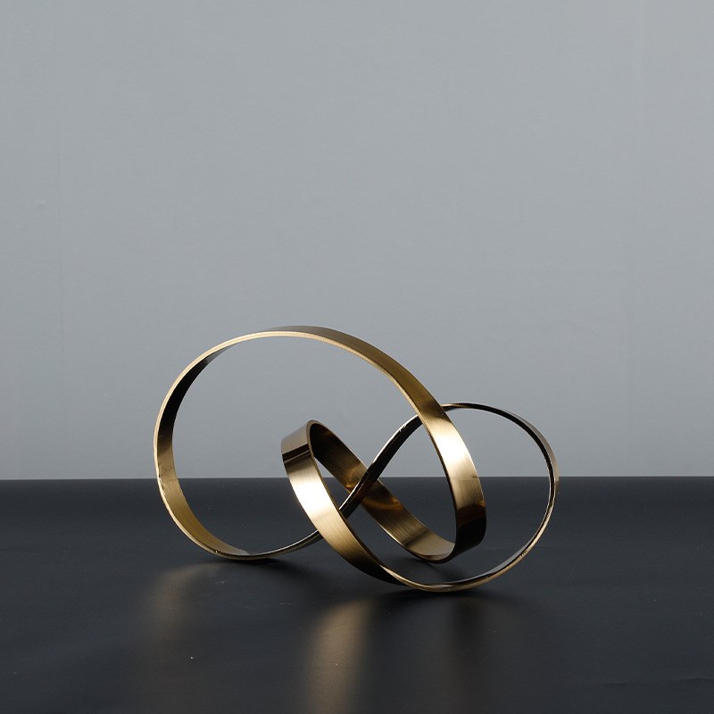 抽象金属摆件绳结装饰品 客厅样板房书架柜书桌S前卫艺术软装摆设