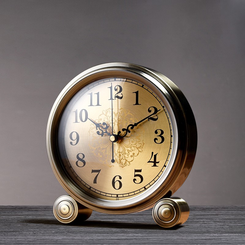 家用座钟客厅老式坐钟创意钟表摆件桌面现代时Q尚台式台钟简约时