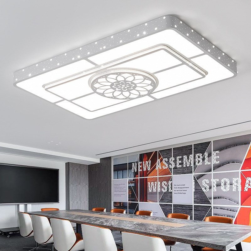 2024年d新款方形大灯网红轻奢客厅灯简约花朵大厅主灯特大吸顶灯