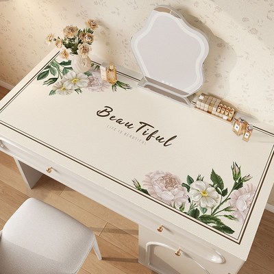 梳妆台桌垫桌面h保护垫卧室化妆美甲防滑防油桌布轻奢高级感可定