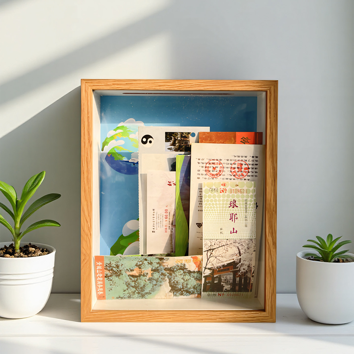 时光碎片旅行门票画框景点演唱会门票票根相框火车票飞机票收纳盒