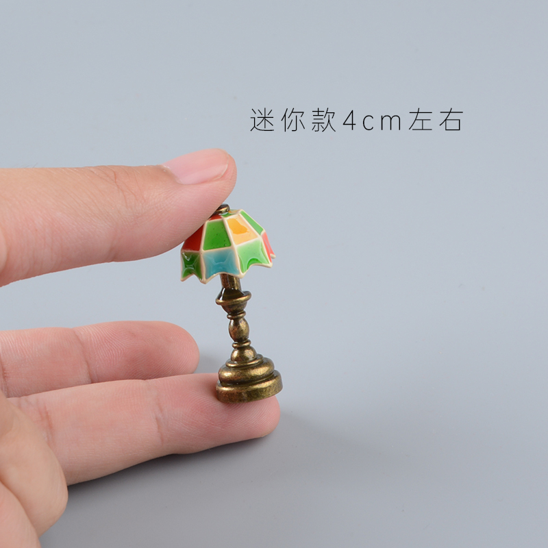 迷你小台灯青铜材质合金可爱装饰桌面小摆件复古R风娃娃屋模型静
