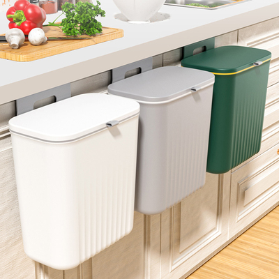 厨房垃圾桶壁挂式家用带盖t翻盖橱柜门厨余专用卫生间厕所大号收