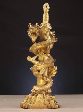 杨铜记 铜剑龙 家居办公室铜龙摆件厂家